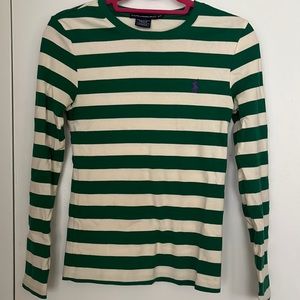 Ralph Lauren long sleeve striped green shirt